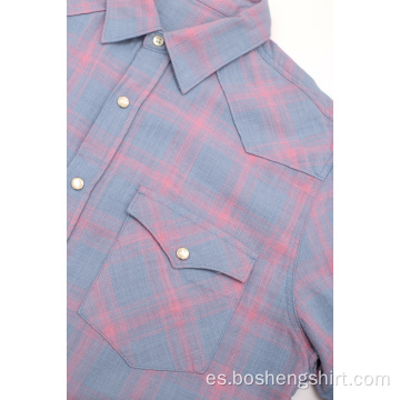 Camisa a cuadros de algodón de diseño informal a bajo precio